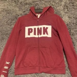 PINK Maroon Zip Up Jacket